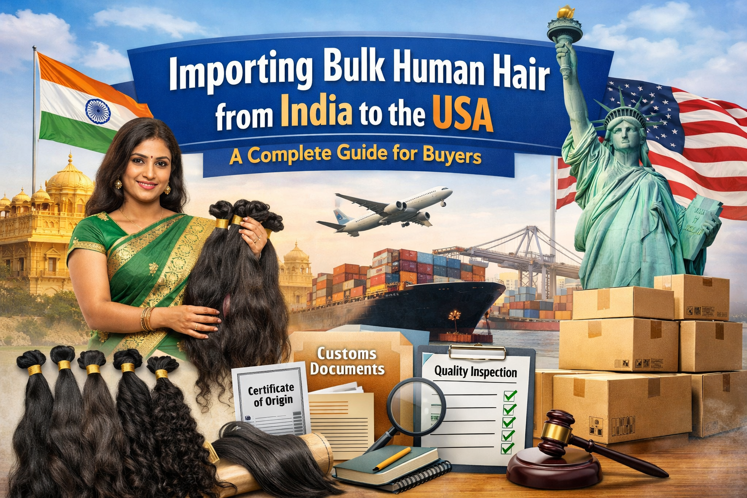 How to Import Bulk Human Hair from India to the USA: A Complete Guide for Buyers